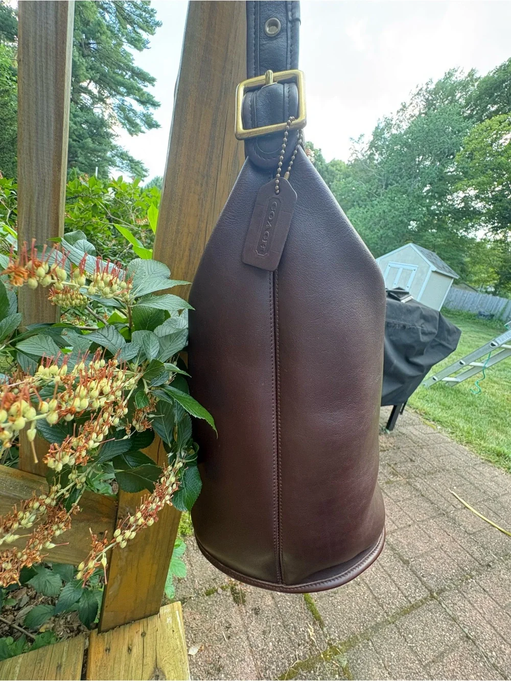 Vintage Coach 9085 XL Duffle Sac Mahogany Leather Bag